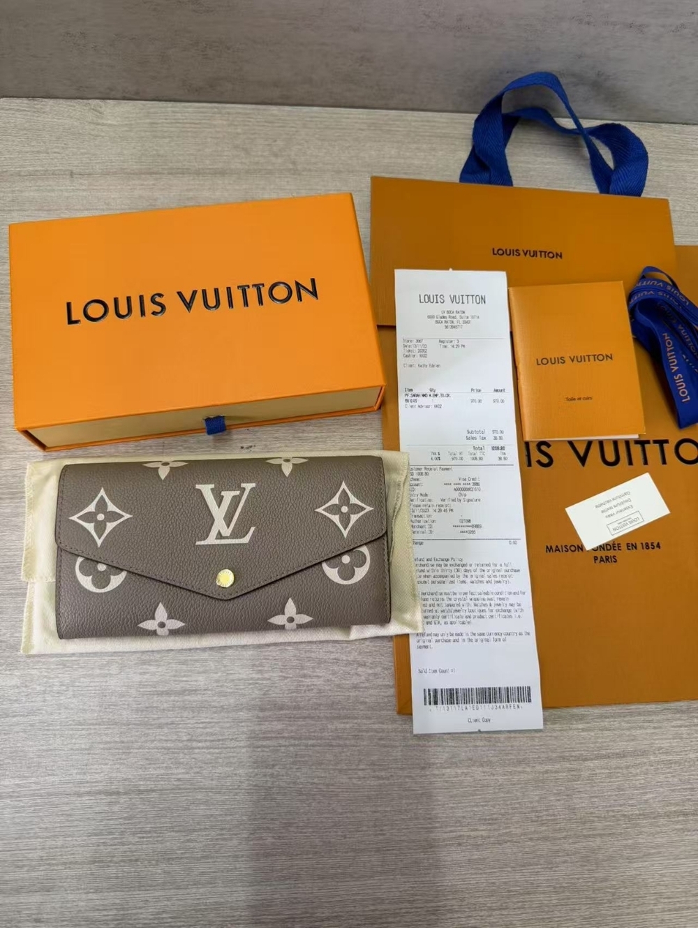 Louis Vuitton Monogram Empreinte Leather Sarah Wallet